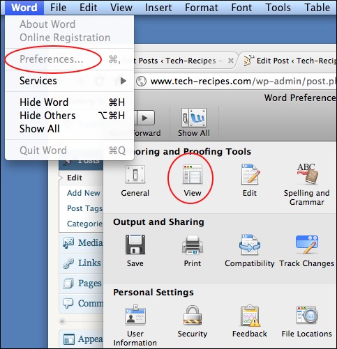 Ms word non printing characters